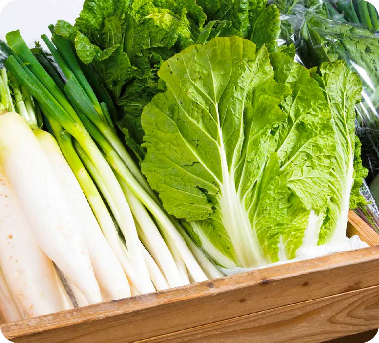 地元の新鮮な農産品